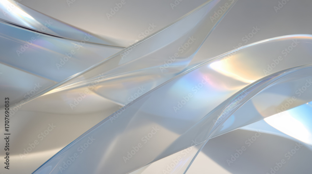 Poster serene abstract background composition of elegant translucent waves. futuristic design has smooth fl
