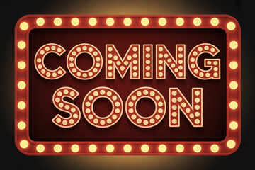 Exciting announcement imminent with vintage marquee sign glowing bright, building anticipation for your next big reveal or product launch