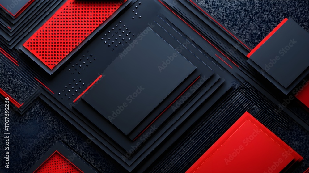 Aufkleber dynamic red and black abstract design digital art modern graphics studio setting aesthetic depth