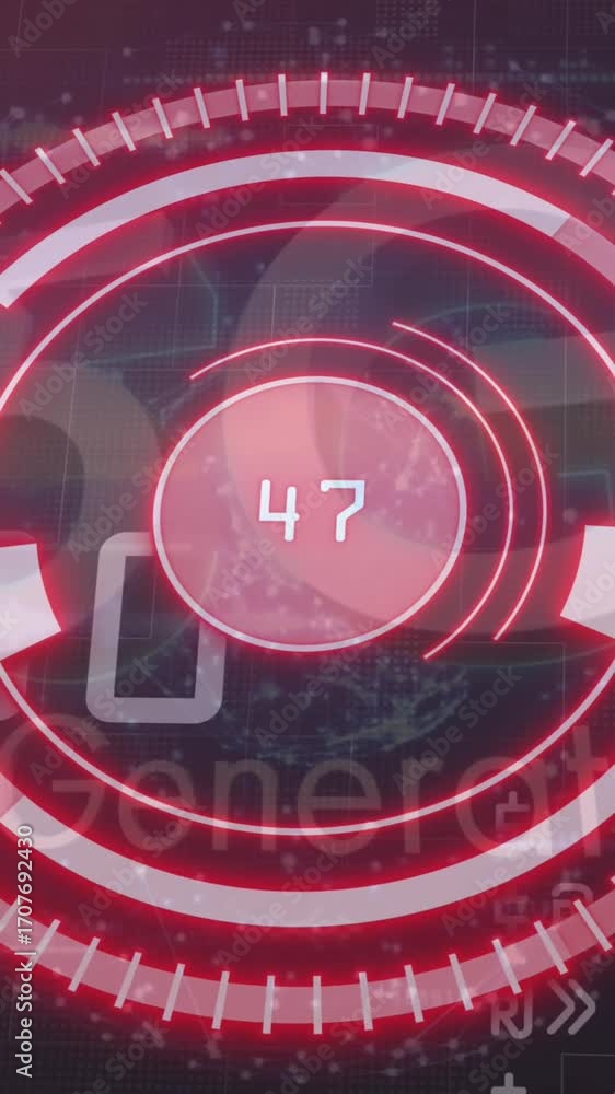 Aufkleber Animation of 5g text, scope scanning and data processing