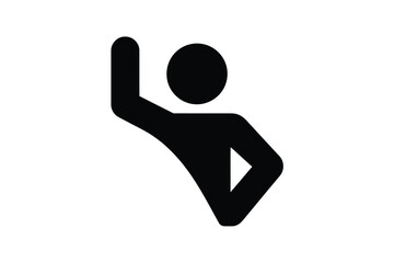 Silhouette of a person with one arm raised in a dynamic pose