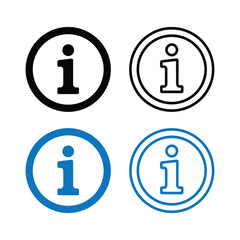 Information icon set isolated on white background, symbol for help, faq, support and assistance, vector illustration