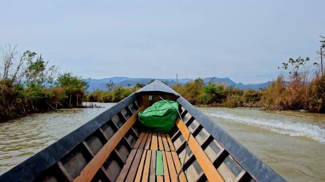 Kayak trip along the canals of Inle Lake, Myanmar