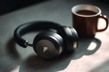 Sleek wireless over-ear headphones in matte black with brushed metal accents 