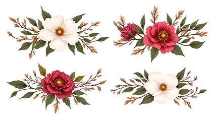 High-resolution watercolor floral wallpaper and illustration set featuring roses, tulips, orchids, hibiscus, peonies, daisies, sunflowers, wildflowers, and tropical leaves in vibrant and pastel colors