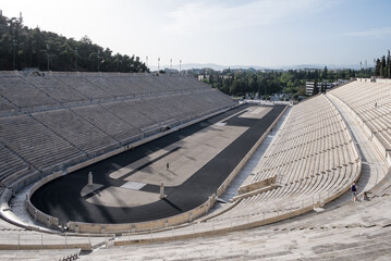 View of the Panathenaic Stadium (Kallimarmaro), Athens, Greece