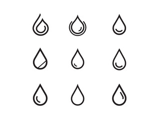 Water Drop Line Art Gentle Falling Beauty