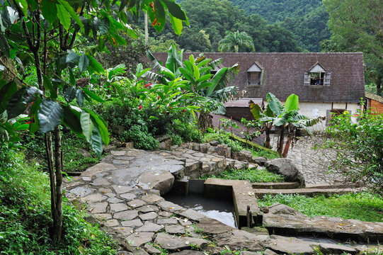 Habitation La Griveliere', former coffee and cocoa plantation, nowadays an ecomuseum, Vieux-Habitants, Basse-Terre, Guadeloupe