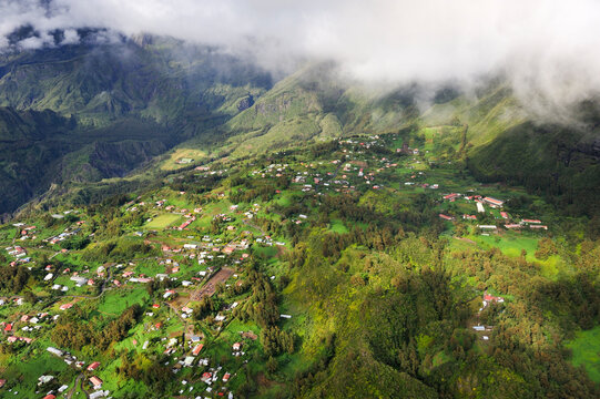 Aerial view over the northwestern coast, Reunion