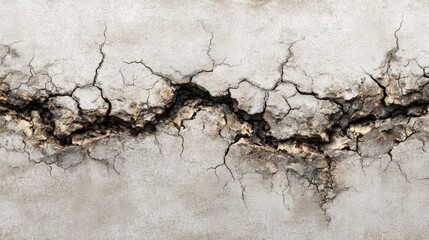 Obraz premium Cracked Concrete Surface with Textured Patterns and Earthy Tones