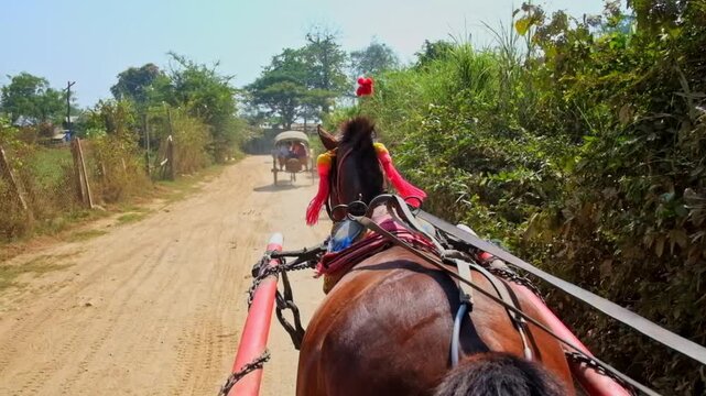 The horse-drawn cart ride around Inwa (Ava) Island in Myanmar
