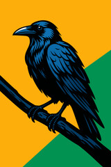Raven Bird Illustration – Gothic Crow Pop Art Design
