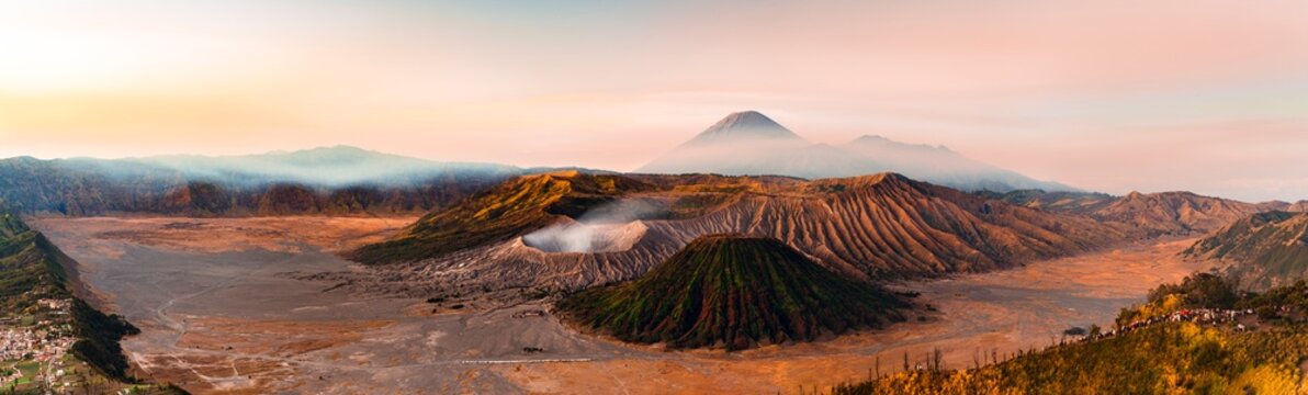 Volcanoes from Penanjakan viewpoint, Bromo Tengger Semeru National Park, East Java, Indonesia
