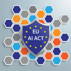 Colored Honeycomb Background Protection Shield EU AI Act