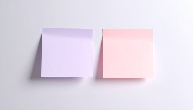 A single pink sticky note on a pink background is a blank memo for a business reminder
