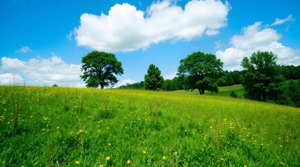 green grass and blue sky