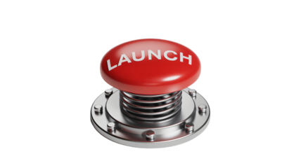 Red launch button ready to activate, modern design for new beginnings