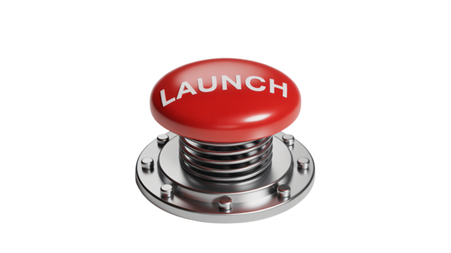 Red launch button ready to activate, modern design for new beginnings