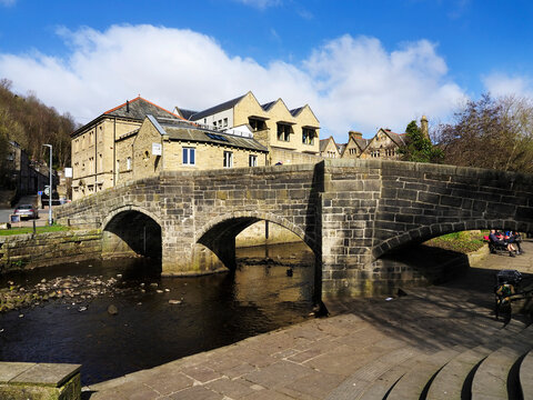 Hebden Old Packhorse Bridge at Hebden Bridge, United Kingdom