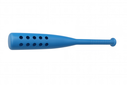 3d rendering of a blue baseball bat with holes, isolated on a transparent background, perfect for sports-related projects