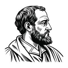 man vector black and white.