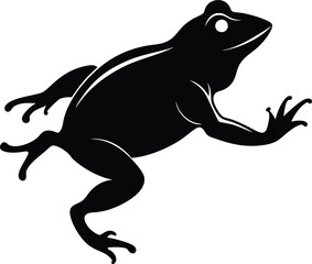 Fototapeta premium Black Frog Silhouette Jumping Illustration Vector Art