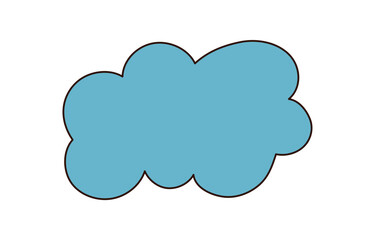 Groovy blue abstract shape in modern flat style. Trendy groovy element with playful y2k and retro look. Cool blue form serves as a stylish background and graphic accent for contemporary visual