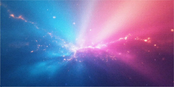 Vibrant stage lights illuminate the night sky like a supernova, a cosmic symphony of color