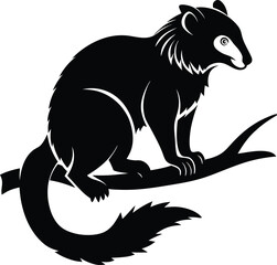 Obraz premium --binturong---animal-in-branch-black-color-silhoue (2).eps