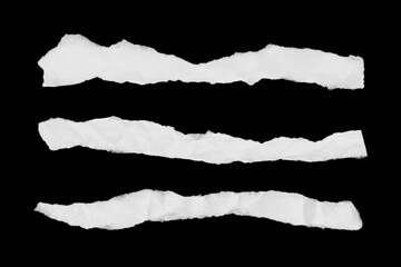 Realistic Set of Torn Paper on Black Background