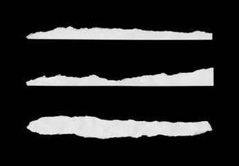 Ripped Torn Paper on Black Background | Realistic Edge Effect