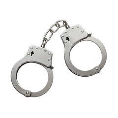 Metal Handcuffs A CloseUp View of Restraint on transparent background