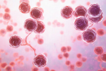 Fototapeta premium 3D illustration of Candida auris yeast cells, a multidrug-resistant fungal pathogen. Ideal for topics on healthcare-associated infections, mycology, and antifungal resistance awareness