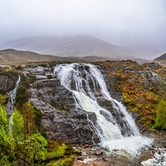 Glencoe Waterfall, Glencoe Valley, Argyll, Highlands, Scotland, UK