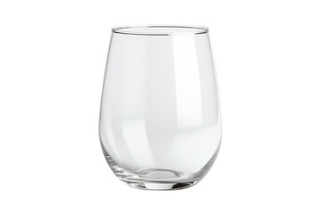 Clear drinking glass on a white isolated background.