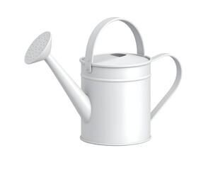 White Watering Can Isolated on Black Background - Modern Gardening Tool for Plants and Flowers