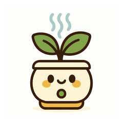 Fresh Sprout in Pot with Steam Lines – Eco Growth