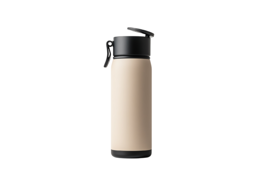 Stylish insulated water bottle with a sleek design, perfect for staying hydrated on the go. Neutral beige color.