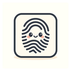 Smiling fingerprint icon
