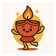 Happy candle mascot