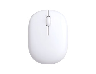 White Modern Wireless Computer Mouse Isolated on Solid Black Background