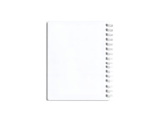 White Spiral Notebook with Blank Pages Isolated on Black Background for Notes and Ideas