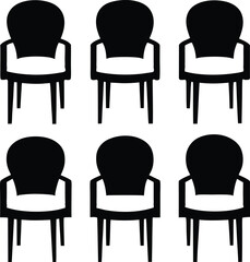 Six Modern Black and White Armchairs: Minimalist Furniture Design