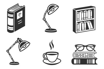Collection of Reading and Study Icons.
