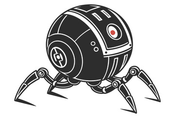 Futuristic Spherical Robot with Multiple Legs.