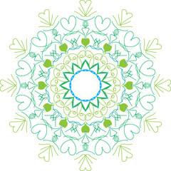 Green and Yellow Abstract Mandala Design