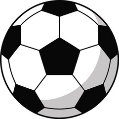 White and black leather soccer ball isolated on a white background, ready for game play