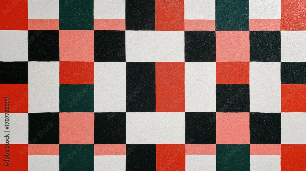Poster minimalist checkerboard pattern in bold contrasting colors