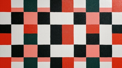 Minimalist checkerboard pattern in bold contrasting colors