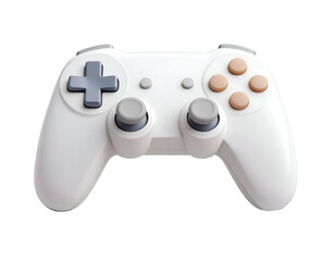 White video game controller with d-pad, analog sticks, and face buttons, isolated on a black background.